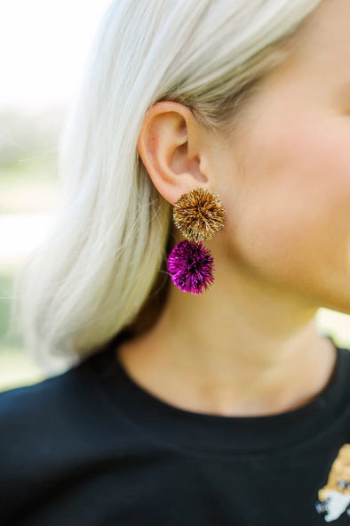 Taylor Shaye Gameday Pom Earrings