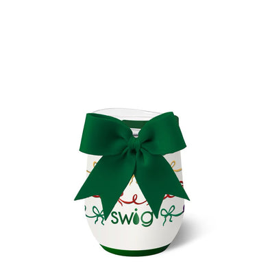 Swig Christmas Bows 12 oz Stemless Wine Cup
