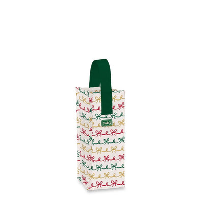 Swig Christmas Bows Reusable Wine Gift Bag