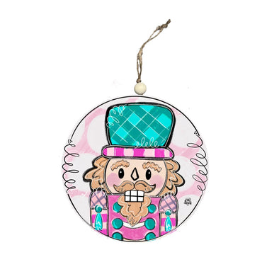 DK Designs Pink Nutcracker Circle Ornament