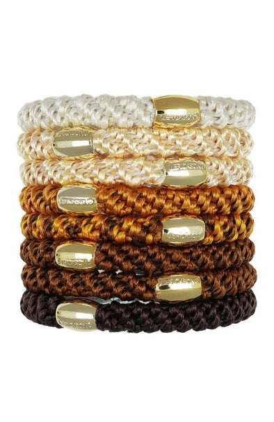 France Luxe 8pk Leather Ponytail Holders
