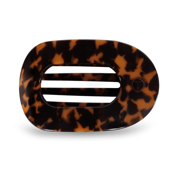 Teleties Tortoise Large Flat Round Hair Clip