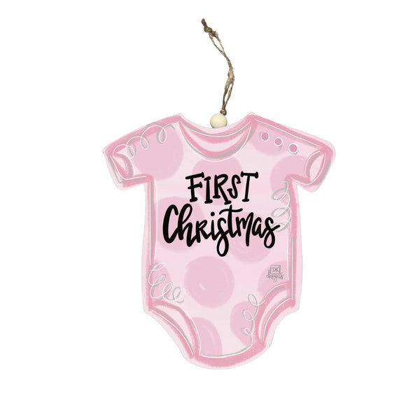DK Designs Baby's First Pink Ornament