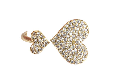 Gemelli Double Heart Ring