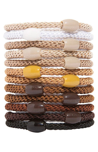 France Luxe Narrow 12pk Camelback Ponytail Holders