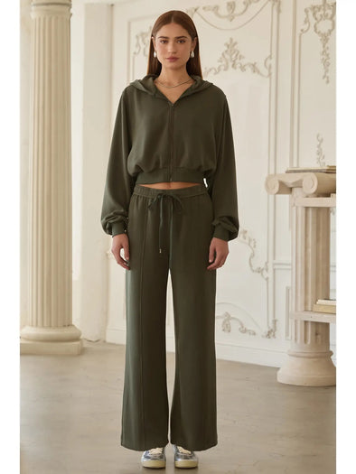 Skies are Blue Dark Olive Brushed Modal Pants