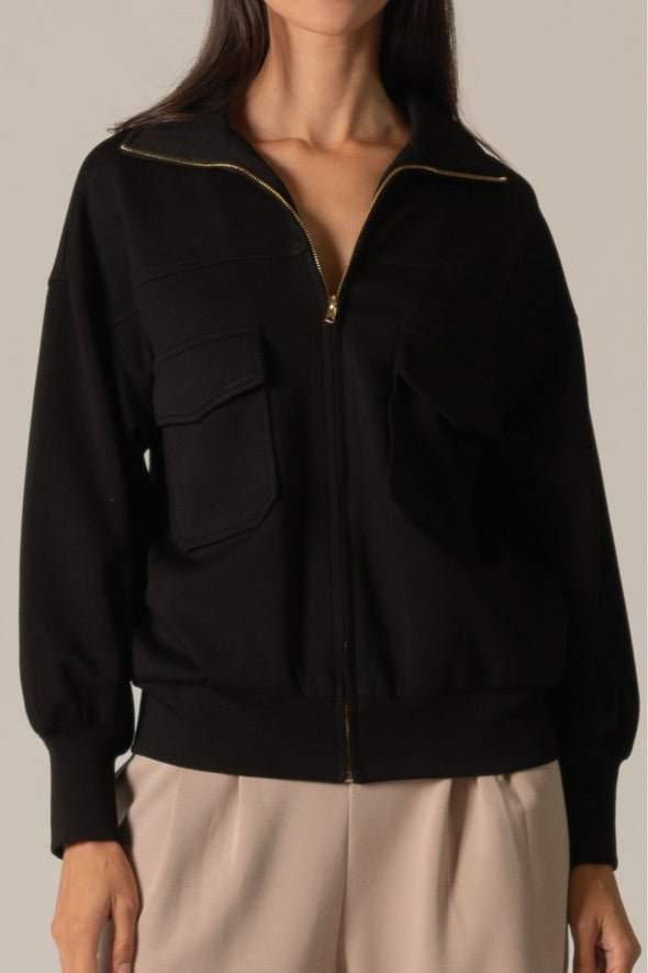 P. Cill Black Butter Modal Utility Jacket