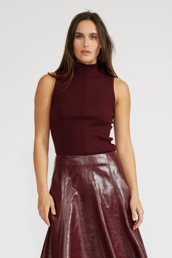 Lucy Paris Burgundy Marcel Knit Top