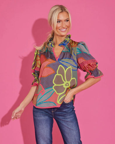 Alden Adair Geo Floral Lottie Top