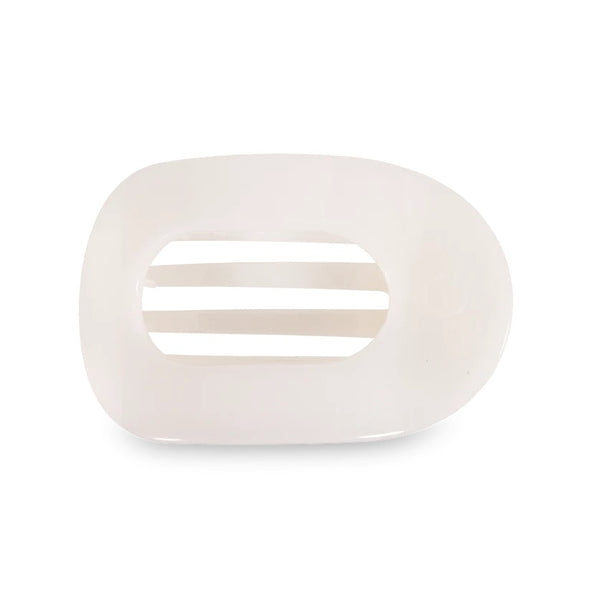 Teleties Coconut White Large Flat Round Hair Clip