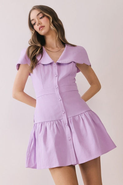 TCEC Lavender Scalloped Collar Dress TCEC Lavender Scalloped Collar Dress
