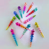 Glitterville Rainbow Reflective Ombre Finial Ornament