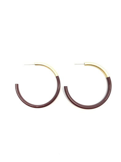 Accessory Jane Dark Maroon Large Liz Hoops