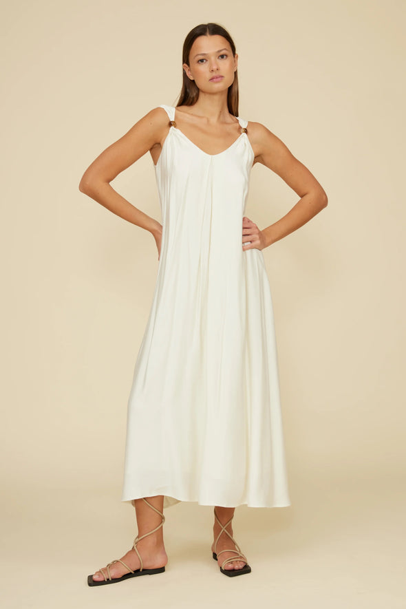Lucy Paris Ivory Sutton Halter Bead Dress