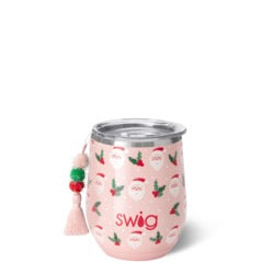 Swig Holly Jolly 12oz Stemless Wine Glass