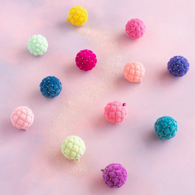 Glitterville Flocked Trapunto Ball Ornament