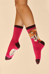 Powder Thrill of the Tiger Ankle Socks