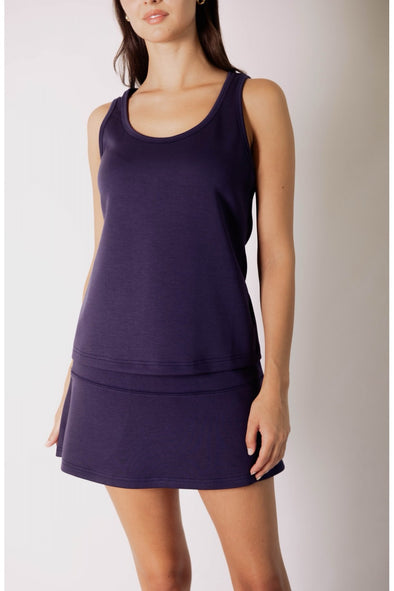 P. Cill Navy Butter Modal A Line Mini Skirt