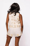 QOS Beige Sand Dollar Cotton Tie Tank