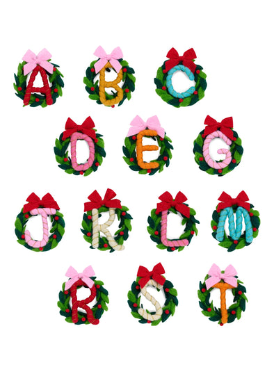 Shiraleah Assorted Initial Wreath Ornaments