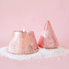 Paddywax Pink Ribbed Mercury Stacked Tree Candle - Pink Peppermint