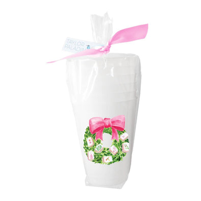 Taylor Paladino Mahjong Wreath Frosted Cups