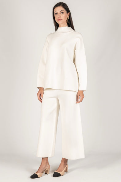 Before You Ivory Knit Mock Neck Sweater Top