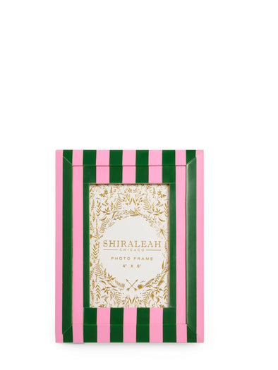 Shiraleah Green Viva 4" X 6" Striped Bevel Picture Frame