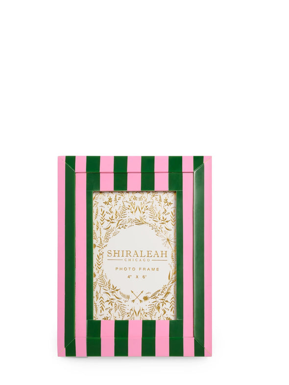 Shiraleah Green Viva 4" X 6" Striped Bevel Picture Frame