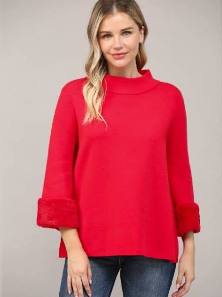 Fate by LFD Red Mock Neck Sweater