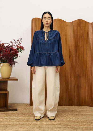 Frnch Paris Blue Jean Cixous Top