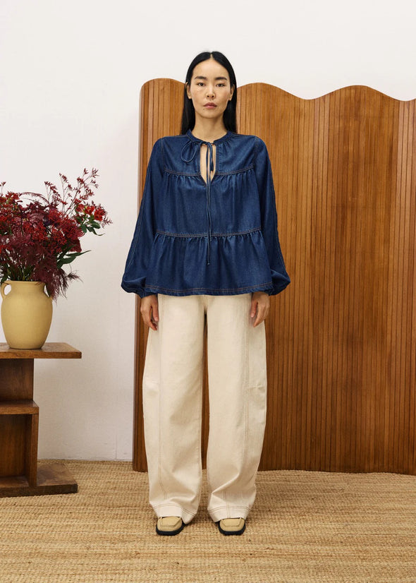 Frnch Paris Blue Jean Cixous Top