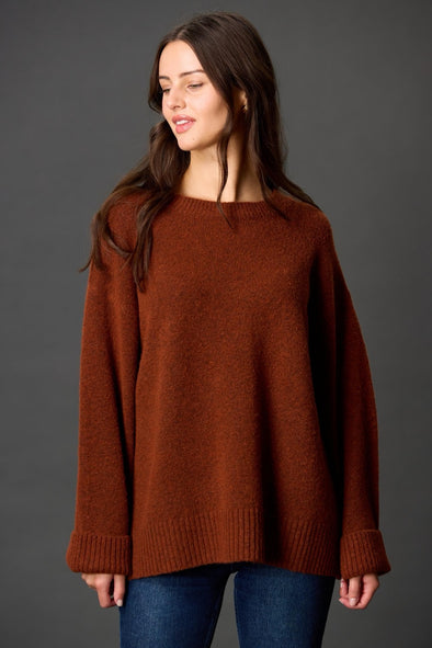 Before You Bronze Round Neck Two Tone Sweater