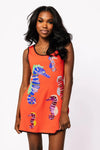 QOS Red Multi Seahorse Tank Dress