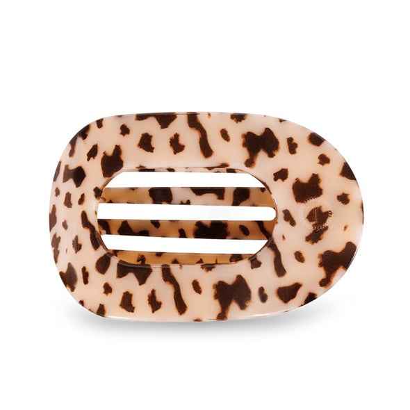 Teleties Blonde Tortoise Large Flat Round Hair Clip