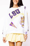 QOS Licensed LSU Big Icons Scattered All Over Sweatshirt