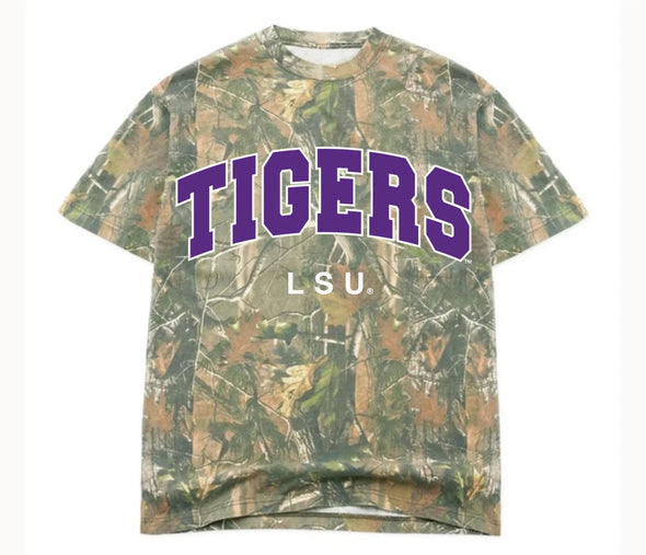Livy Lu Camouflage LSU Tigers Filled Gault Tee