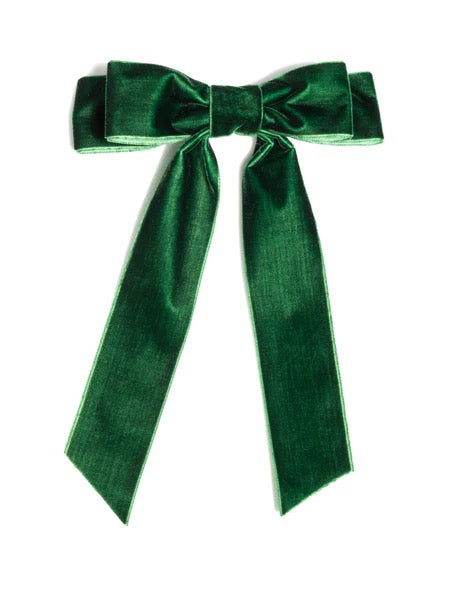 Shiraleah Green Velvet Bow Clip