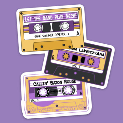 3" LSU Game Day Mixtape Waterproof Sticker