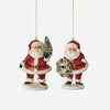 180 Degree Red Glitter Santa Ornament