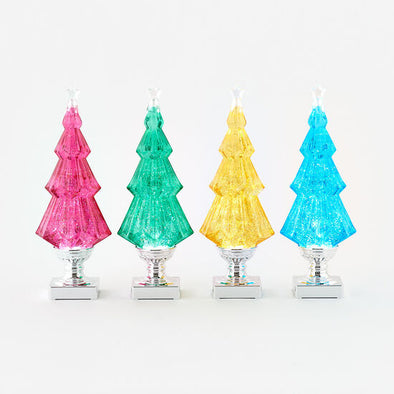 180 Degree Swirly Glittered Tree on Base