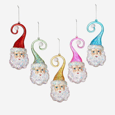 180 Degree Santa Multicolored Swirl Hat Ornament