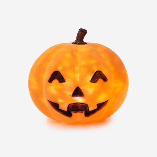 180 Degree Large Flocked Jack-O-Lantern with Revolving Light