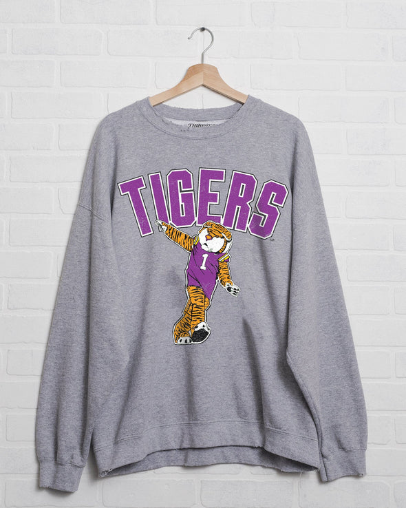 LivyLu LSU Tigers Cartoon Mascot Sweatshirt