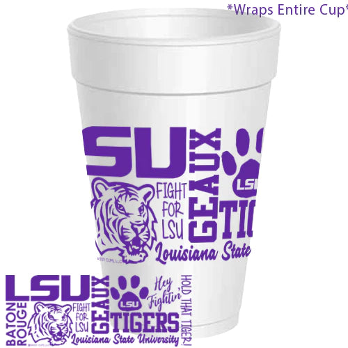 LSU Traditions Wrap Styrofoam Cups
