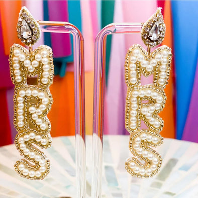 Pearl & Gold MRS Earrings
