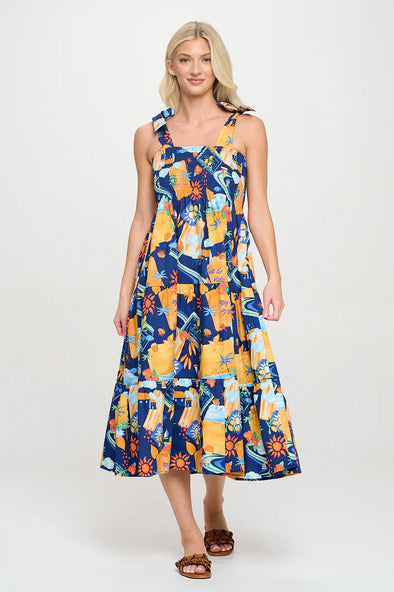 Meet Me In Santorini Mediterranean Escape Maxi Dress