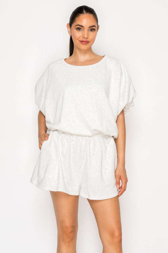 grey dress shorts Meet me in Santorini Grey French Terry Shorts