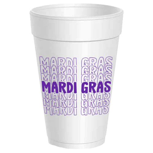 Mardi Gras Mirror Styrofoam Cups