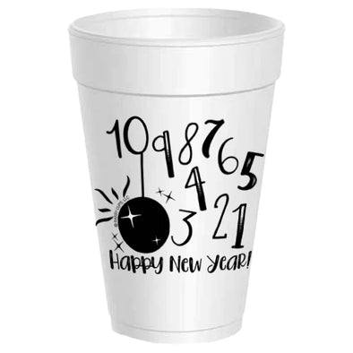 New Years Countdown Styrofoam Cups
